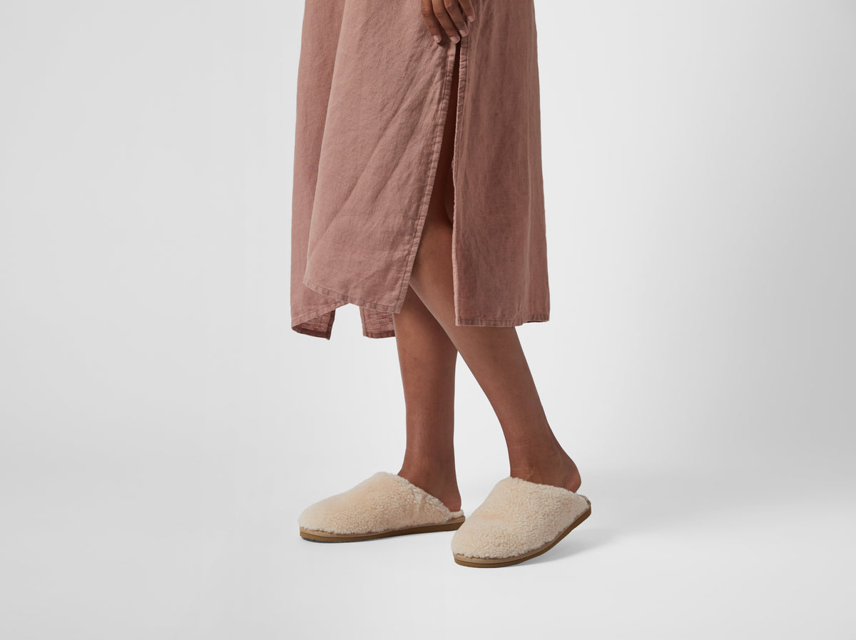 Shearling Wool Clogs (Natural)