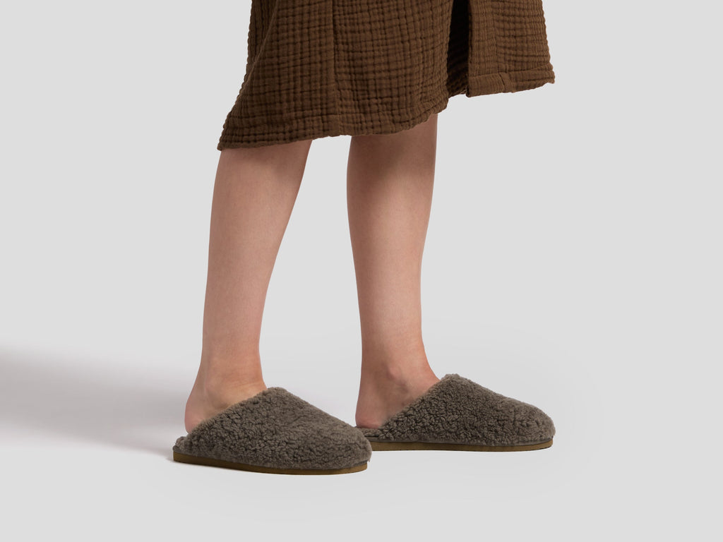 Shearling Wool Clogs (Ash)